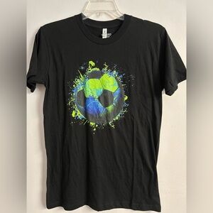 Zuni Sportswear Men’s Soccer T-Shirt, Medium, Black/Blue/Neon Green ⚽️